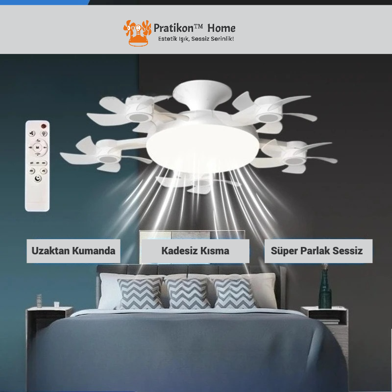 Pratikon™ Home Kumandalı LED Fanlı Lamba