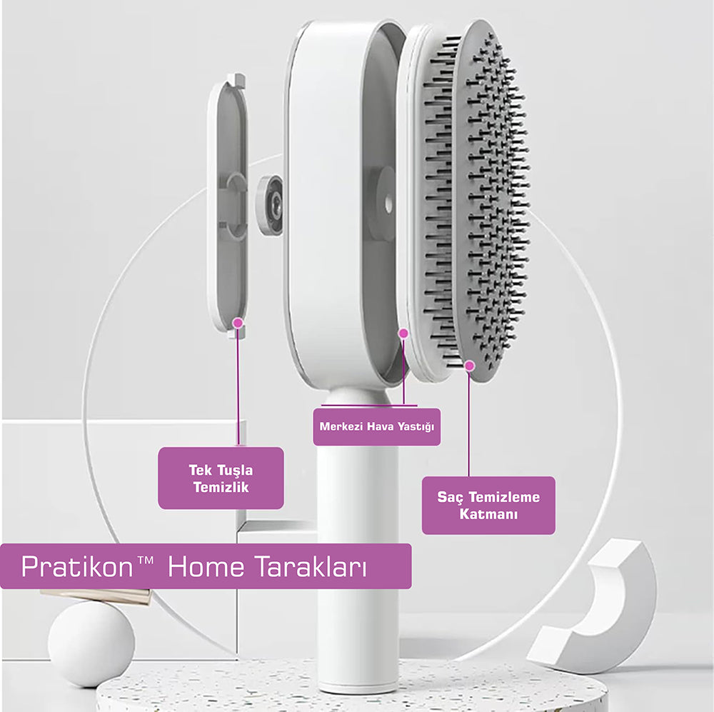 Pratikon™ 3D Hava Yastıklı Masajlı Saç Fırçası